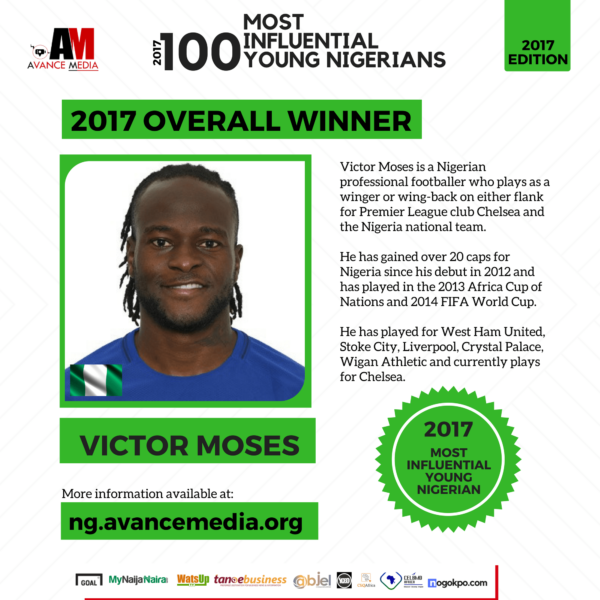 Victor Moses voted as Avance Media’s Most Influential Young Nigerian: See Full List