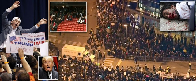 Violence erupts in Chicago after Trump rally is called off over a protesters threat to storm the stage