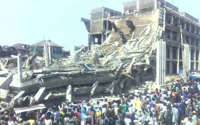 PHOTOS: Many Feared Dead as Shopping Complex Collapses in Itoku, Abeokuta