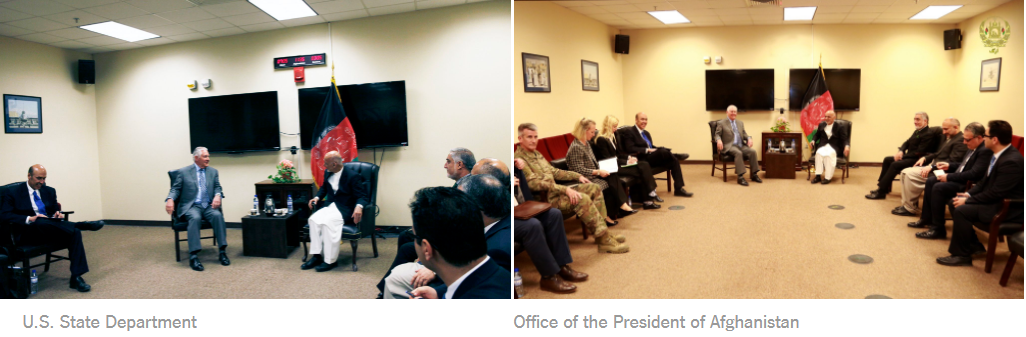 US Secretary Of State and President Of Afghanistan Releases Different Photos Of The Same Meeting