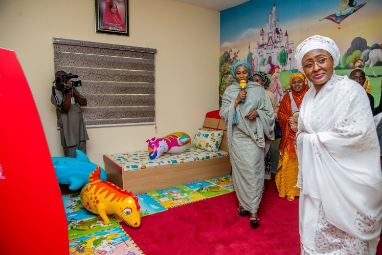 Mrs.-Buhari-inspecting-a-room-at-the-orphanage-room-at-the-orphanage