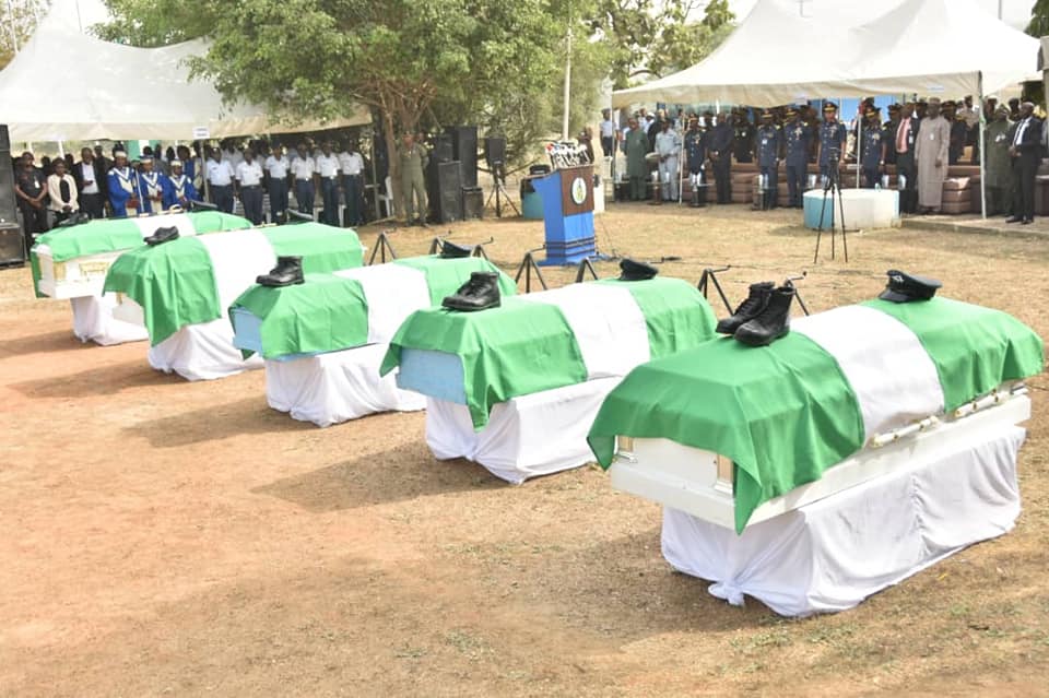 Nigerian Air Force Lays To Rest Crew Members Of Mi-35M Helicopter Crash
