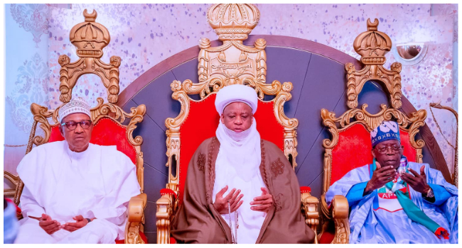 29 May: President Buhari, Tinubu, Sultan Urge Unity, Cooperation